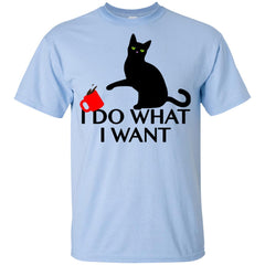 Womens I Do What I Want Sassy Black Cat Coffee Women's T-shirt LTD Apparel - Ricetee
