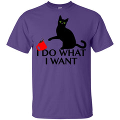 Womens I Do What I Want Sassy Black Cat Coffee Women's T-shirt LTD Apparel - Ricetee