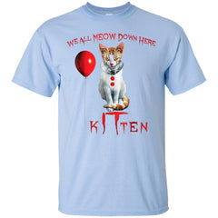 We All MEOW Down Here Clown Cat Kitten T-Shirt LTD Apparel - Ricetee