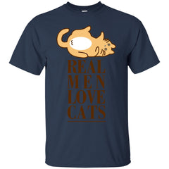 Real Men Love Cat Tshirt Funny Apparel - Ricetee