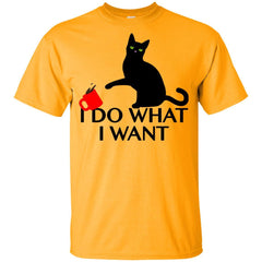Womens I Do What I Want Sassy Black Cat Coffee Women's T-shirt LTD Apparel - Ricetee