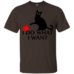 Womens I Do What I Want Sassy Black Cat Coffee Women's T-shirt LTD Apparel - Ricetee