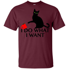Womens I Do What I Want Sassy Black Cat Coffee Women's T-shirt LTD Apparel - Ricetee