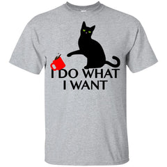 Womens I Do What I Want Sassy Black Cat Coffee Women's T-shirt LTD Apparel - Ricetee
