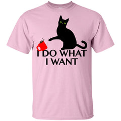 Womens I Do What I Want Sassy Black Cat Coffee Women's T-shirt LTD Apparel - Ricetee