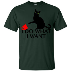 Womens I Do What I Want Sassy Black Cat Coffee Women's T-shirt LTD Apparel - Ricetee