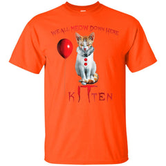 We All MEOW Down Here Clown Cat Kitten T-Shirt LTD Apparel - Ricetee