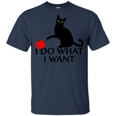 Womens I Do What I Want Sassy Black Cat Coffee Women's T-shirt LTD Apparel - Ricetee
